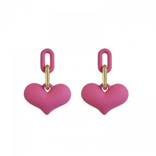 Acrylic Jewelry Earring Heart fashion jewelry & for woman Sold By Pair