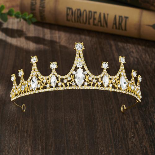 Diadema, lega in zinco, placcato, gioielli di moda & per la donna & con strass, nessuno, assenza di nichel,piombo&cadmio, Diameter 140mm,height 45mm, Venduto da PC