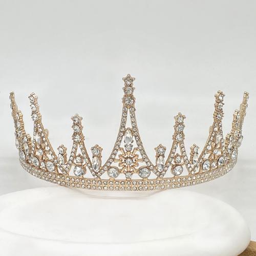 Tiaras, Cinko lydinys, padengtą, Bižuterijos & moters & su Kalnų krištolas, daugiau spalvų pasirinkimas, nikelio, švino ir kadmio nemokamai, Diameter 155mm,height 72mm, Pardavė PC