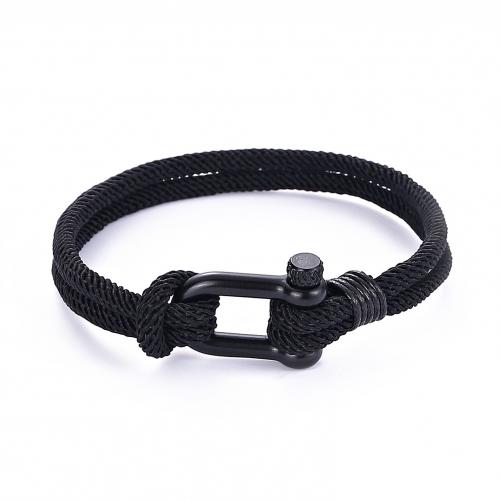 Bracciale bigiotteria, Cordone di Milano, with 304 acciaio inox & lega in zinco, placcato color nero piombo, gioielli di moda & unisex, nessuno, Lunghezza Appross. 20 cm, Venduto da PC