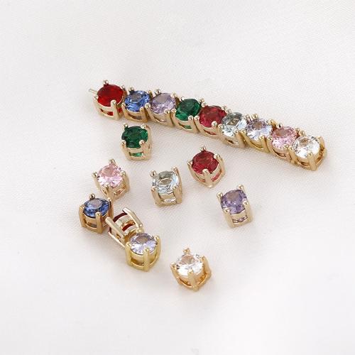 Perline vuote in ottone, Quadrato, placcato, DIY & Micro spianare cubic zirconia, nessuno, assenza di nichel,piombo&cadmio, 4x4mm, Venduto da PC