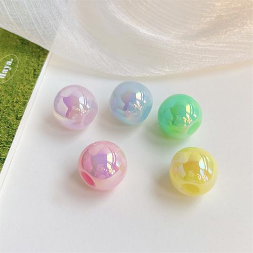 Plated Acrylic Beads Round UV plating DIY Approx Sold By Bag