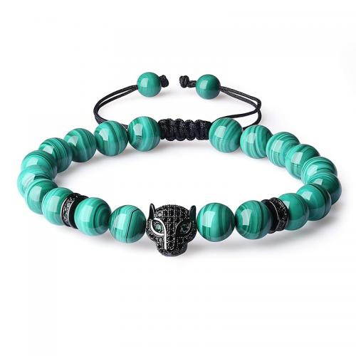 Gemstone Bracelet, le Sinc Alloy, Leopard, lámhdhéanta, ábhair éagsúla do rogha & unisex & micrea réiteach zirconia ciúbach, Fad Thart 7-11.8 Inse, Díolta De réir PC