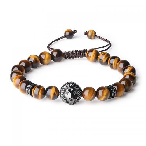 Gemstone Bracelet, le Sinc Alloy, Lion, lámhdhéanta, ábhair éagsúla do rogha & unisex & micrea réiteach zirconia ciúbach, Fad Thart 7-11.8 Inse, Díolta De réir PC