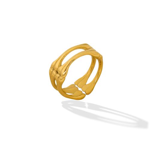 Bague en acier inoxydable, Acier inoxydable 304, bijoux de mode & normes différentes pour le choix & pour femme & creux, doré, 13mm, Vendu par PC