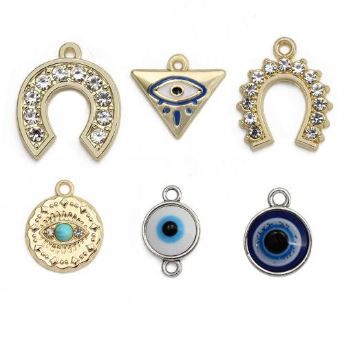 Evil Eye Hängen, Zink Alloy, plated, DIY & olika stilar för val & micro bana cubic zirconia & emalj, fler färger för val, nickel, bly och kadmium gratis, 5PC/Bag, Säljs av Bag