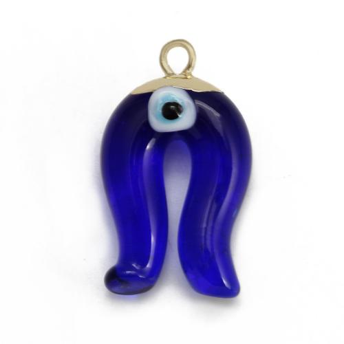 Evil Eye Hangers, Lampwork, met Zinc Alloy, gold plated, DIY & boze oog patroon & glazuur, meer kleuren voor de keuze, nikkel, lood en cadmium vrij, 18x32mm, Verkocht door PC