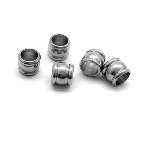 304 acciaio inox Colonna, placcato, DIY, argento, 7x8mm, Foro:Appross. 5mm, Venduto da PC