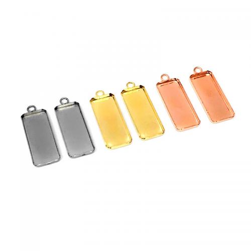 Pendentif en acier inoxydable Cadre, Acier inoxydable 304, rectangle, Placage, DIY, plus de couleurs à choisir, 10x25mm, Trou:Environ 2.4mm, Vendu par PC