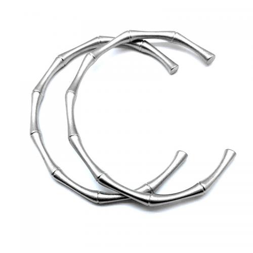 Titanium armbanden, Titanium Staal, Rechthoek, plated, voor vrouw, zilver, Binnendiameter:Ca 64mm, Verkocht door PC