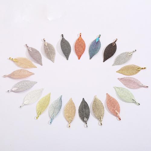 Brass Jewelry Pendants Leaf plated DIY nickel lead & cadmium free Sold By Bag