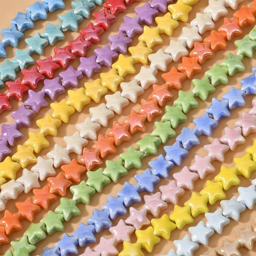 Perles bijoux en porcelaine, étoile, DIY, plus de couleurs à choisir, 14mm, Trou:Environ 2.5mm, Environ 26PC/brin, Vendu par brin