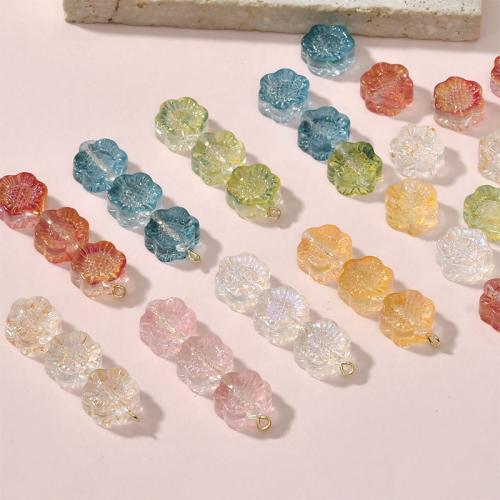 Handgemaakte Lampwork Beads, Bloem, DIY, meer kleuren voor de keuze, 11.80x5.90mm, Gat:Ca 1.2mm, Ca 100pC's/Bag, Verkocht door Bag