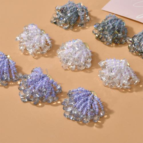 Haaraccessoires DIY bevindingen, Kristal, met Seedbead, meer kleuren voor de keuze, 30x30mm, Verkocht door PC