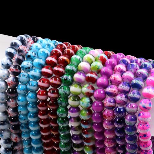 Fashion Glazen kralen, Ronde, DIY, meer kleuren voor de keuze, 10mm, Per verkocht Ca 16 inch Strand