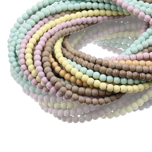 Fashion Glazen kralen, Ronde, DIY, meer kleuren voor de keuze, 4mm, 100pC's/Strand, Verkocht door Strand