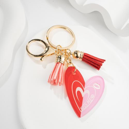 Zinc Alloy Key Lås, med PU & Akryl, Heart, multifunktionelle & Unisex, nikkel, bly & cadmium fri, 105x45mm, Solgt af PC