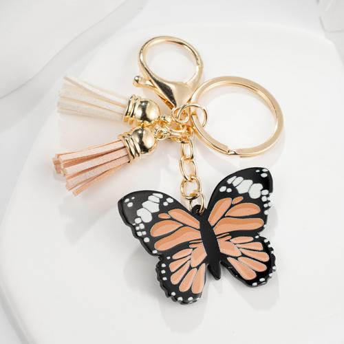 Zinc Alloy Key Lås, med PU & Akryl, Butterfly, Udskrivning, multifunktionelle & Unisex, nikkel, bly & cadmium fri, 83x85mm, Solgt af PC