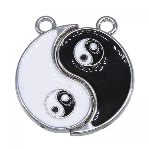 Zinc Alloy Enamel Pendants platinum color plated DIY mixed colors nickel lead & cadmium free Sold By Set