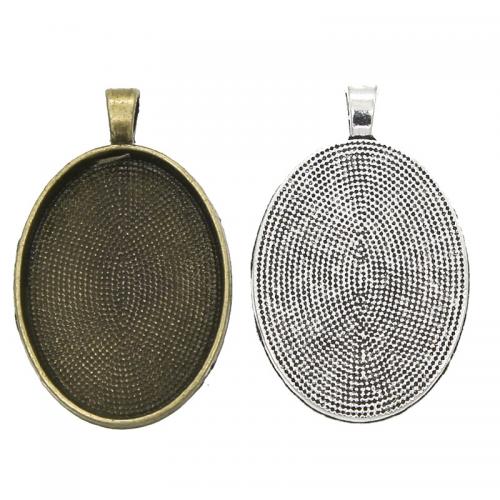 Zinc Alloy Pendant Cabochon Setting Flat Oval plated DIY nickel lead & cadmium free Approx Sold By Bag