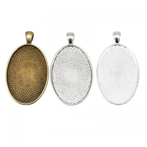 Zinc Alloy vedhæng Cabochon Setting, Flad Oval, forgyldt, du kan DIY, flere farver til valg, nikkel, bly & cadmium fri, Ca. 100pc'er/Bag, Solgt af Bag