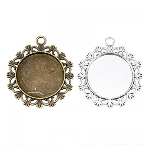 Zinc Alloy vedhæng Cabochon Setting, Flower, forgyldt, du kan DIY, flere farver til valg, nikkel, bly & cadmium fri, 36x40mm, Ca. 100pc'er/Bag, Solgt af Bag