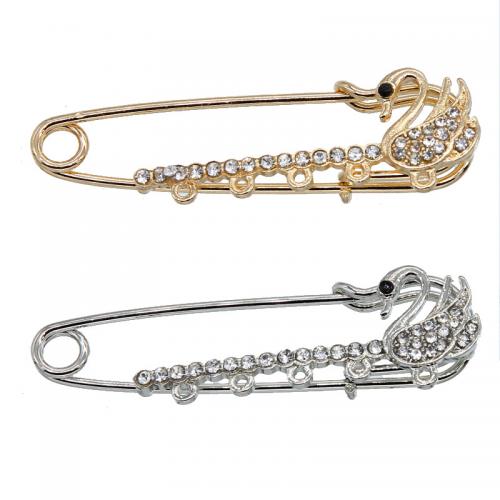 Zink Alloy Brosch Finding, Swan, plated, DIY & med strass, fler färger för val, nickel, bly och kadmium gratis, 61x17mm, Ca 100PC/Bag, Säljs av Bag