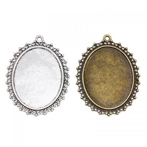 Zinc Alloy Pendant Cabochon Setting Flat Oval plated DIY nickel lead & cadmium free Approx Sold By Bag