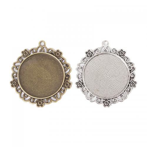 Zinc Alloy vedhæng Cabochon Setting, Flower, forgyldt, du kan DIY, flere farver til valg, nikkel, bly & cadmium fri, 42x45mm, Indvendig diameter:Ca. 30mm, Ca. 100pc'er/Bag, Solgt af Bag