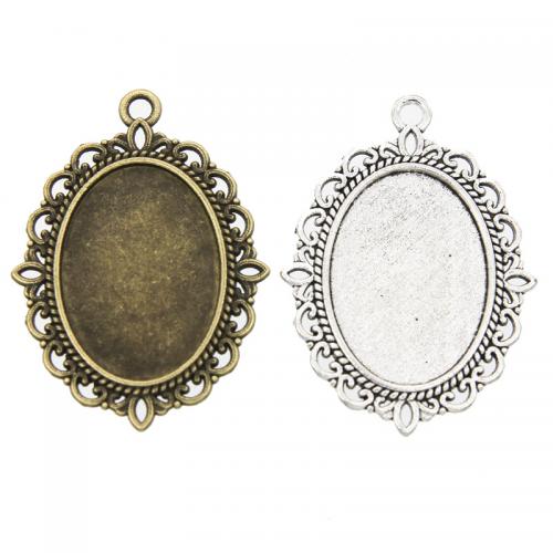 Zinc Alloy Pendant Cabochon Setting Flat Oval plated DIY nickel lead & cadmium free Approx Sold By Bag