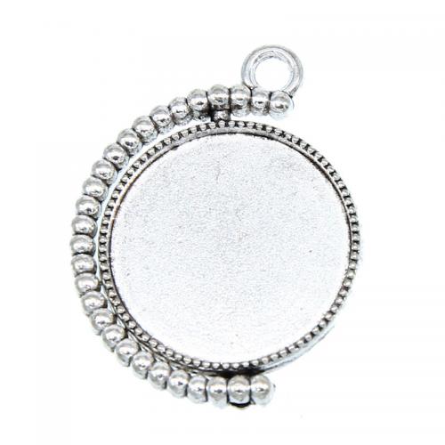 Zinc Alloy vedhæng Cabochon Setting, Flad Rund, forgyldt, du kan DIY, flere farver til valg, nikkel, bly & cadmium fri, 24x32mm, Indvendig diameter:Ca. 20mm, Ca. 100pc'er/Bag, Solgt af Bag