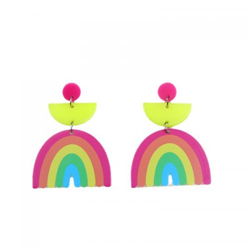 Acrylic Jewelry Earring stoving varnish fashion jewelry & for woman Sold By Pair