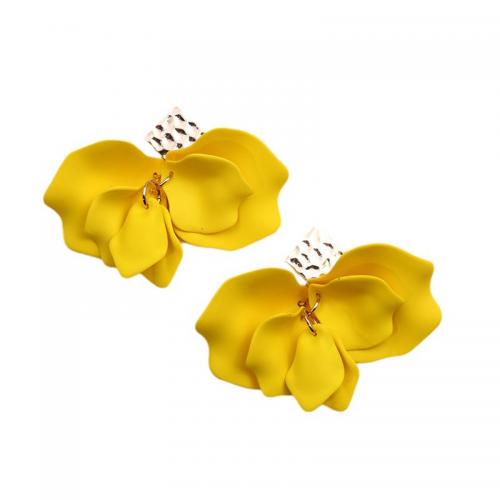 Acrylic Jewelry Earring petals painted fashion jewelry & for woman Sold By Pair