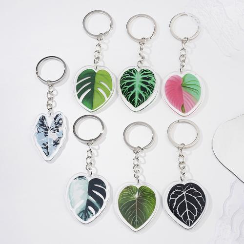 Zinc Alloy Key Lås, med Akryl, Leaf, 7 stykker & Unisex, nikkel, bly & cadmium fri, 108x38mm, Solgt af sæt