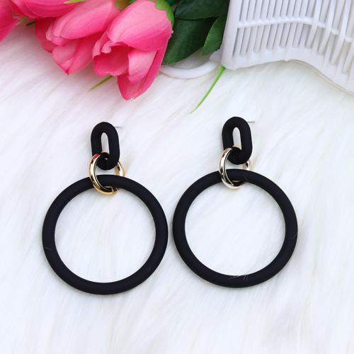 Acrylic Jewelry Earring Round painted fashion jewelry & for woman & hollow Sold By Pair