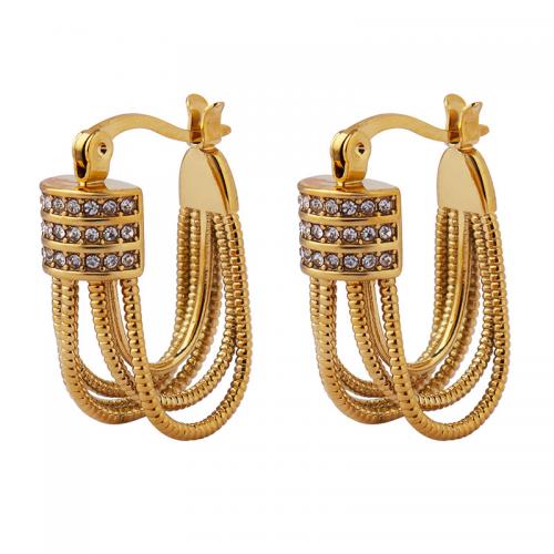 Cubic Zirconia Micro Pave Brass Earring fashion jewelry & micro pave cubic zirconia & for woman golden nickel lead & cadmium free Sold By Pair