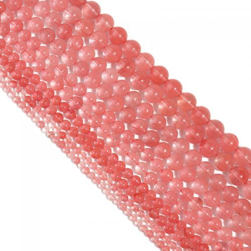 Šperky korálky přírodní křemenné, Cherry Quartz, Kolo, DIY & různé velikosti pro výběr, růžový, Prodáno za Cca 38 cm Strand