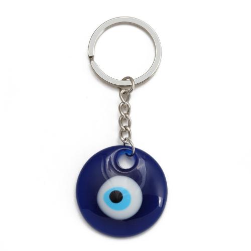 Zink Alloy Key Lås, med Plast, Flat Round, Unisex & onda ögat mönster & emalj, fler färger för val, nickel, bly och kadmium gratis, overall length 85mm,evil eye 30mm, Säljs av PC