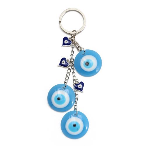 Zinc Alloy Key Clasp with Lampwork & Plastic & Unisex & evil eye pattern & enamel nickel lead & cadmium free Sold By PC