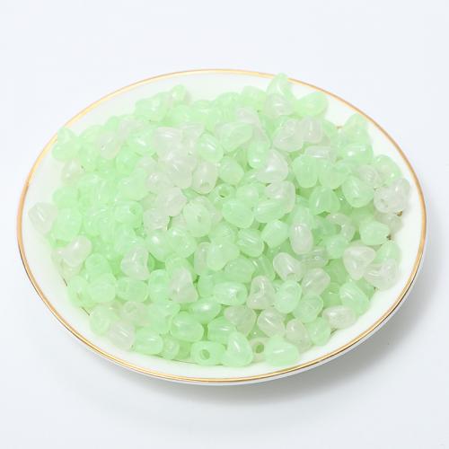 Plastic Kralen, Hart, DIY & luminated, groen, 9x12mm, Ca 1400pC's/Bag, Verkocht door Bag