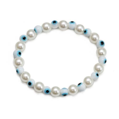 Bracelet Evil Eye bijoux, perle de plastique, avec chalumeau, bijoux de mode & motif de mauvais œil & pour femme, plus de couleurs à choisir, Vendu par PC