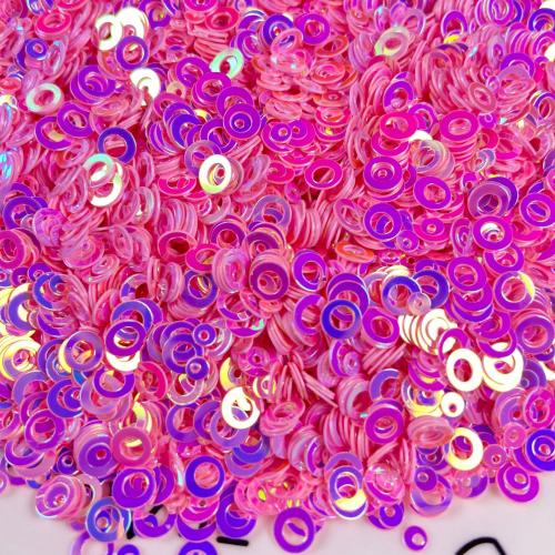 Plastic Sequin PVC Plastic Donut DIY 5mm Sold By Bag