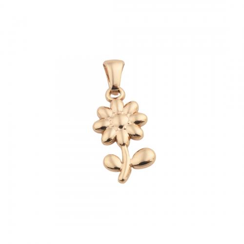 Stainless Steel Flower Pendant 304 Stainless Steel plated DIY golden Approx 3mm Sold By PC