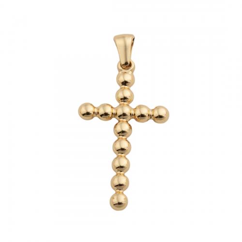 Nerūdijančio plieno Cross Pakabukai, 304 Nerūdijantis plienas, Kirsti, padengtą, Pasidaryk pats, aukso, 33x18x3mm, Skylė:Apytiksliai 2.4mm, Pardavė PC