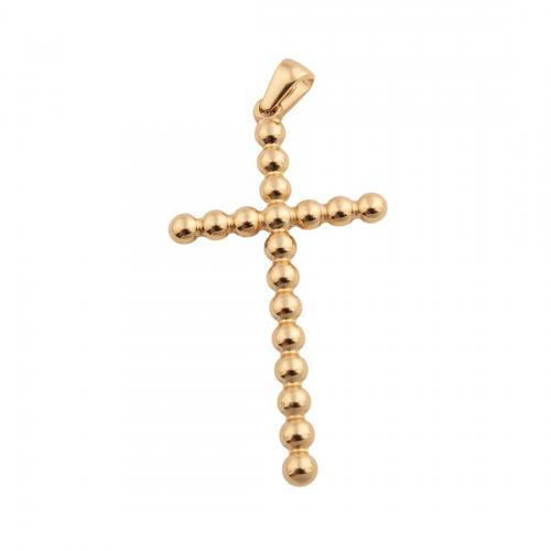 Nerūdijančio plieno Cross Pakabukai, 304 Nerūdijantis plienas, Kirsti, padengtą, Pasidaryk pats, aukso, 48x25x3mm, Skylė:Apytiksliai 3.5mm, Pardavė PC