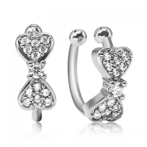 Trendy ear cuffs, Messing, echt goud verguld, micro pave zirconia & voor vrouw, gouden, 11mm, Verkocht door pair