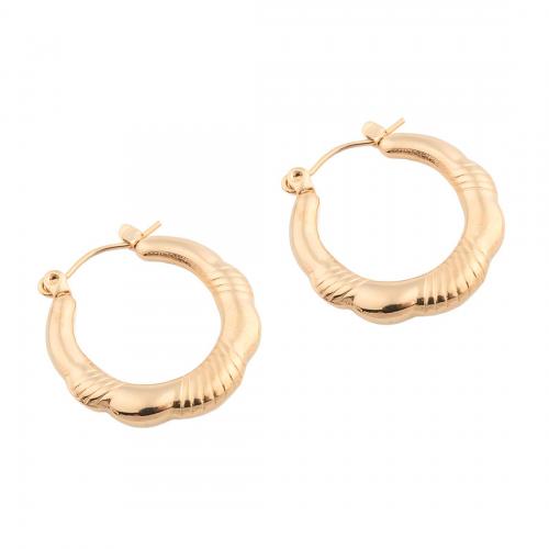 Acier inoxydable Levier Retour Earring, Acier inoxydable 304, Placage, pour femme, doré, 24x23.50x3.50mm, Vendu par paire