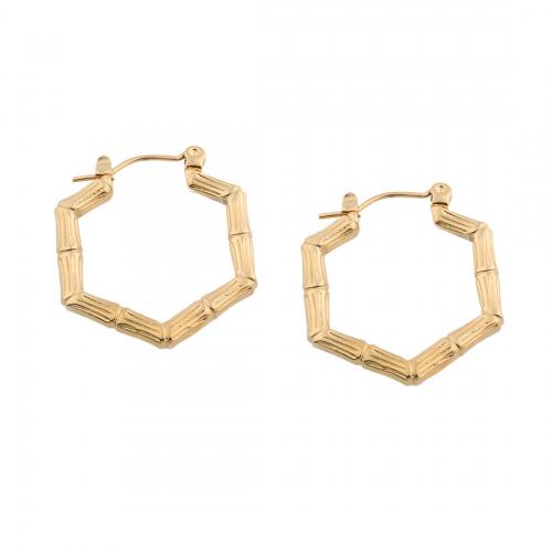 Acier inoxydable Levier Retour Earring, Acier inoxydable 304, Placage, pour femme, doré, 26x22.50x2.50mm, Vendu par paire