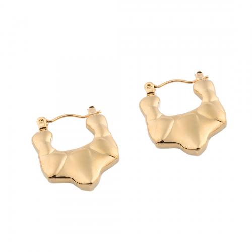 Stainless Steel Lever Terug Earring, 304 roestvrij staal, plated, voor vrouw, gouden, 23x20x4mm, Verkocht door pair