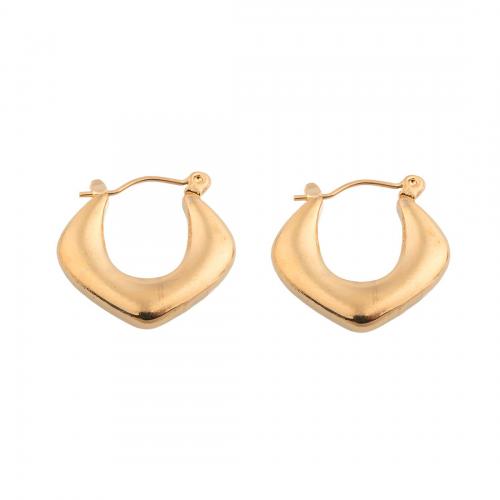 Acier inoxydable Levier Retour Earring, Acier inoxydable 304, Placage, pour femme, doré, 20.50x21x3.50mm, Vendu par paire